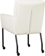 Witte leren moderne eetkamerstoel - Toledo Leer Purewhite (w, Huis en Inrichting, Stoelen, Overige kleuren, Nieuw, Leer, Ophalen of Verzenden