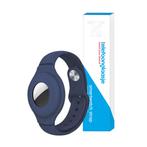 Apple Airtag siliconen polsband - Donker Blauw