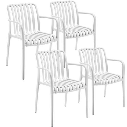 Tuinstoelen Alcudia, weerbestendig, stapelbaar - wit, Set va, Tuin en Terras, Overige Tuin en Terras, Verzenden