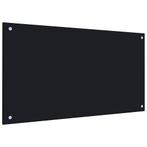 vidaXL Spatscherm keuken 90x50 cm gehard glas zwart, Verzenden, Nieuw
