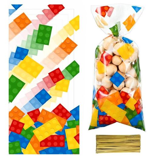 Fako Bijoux® - Uitzeelzakjes Bouwblokjes - 12.5x27.5cm - 50, Diversen, Cadeauverpakkingen, Verzenden