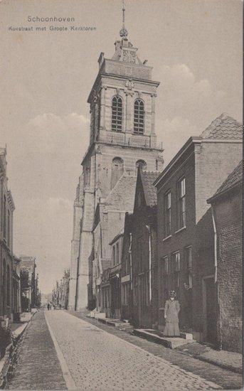 SCHOONHOVEN - Koestraat met Groote Kerktoren, Verzamelen, Ansichtkaarten | Nederland, Verzenden
