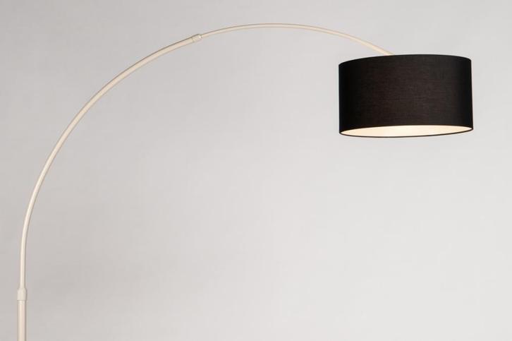 Rietveld Vloerlampen - Zwart, Beige, Zand - Stof, Metaal, Ma, Huis en Inrichting, Lampen | Vloerlampen, Verzenden