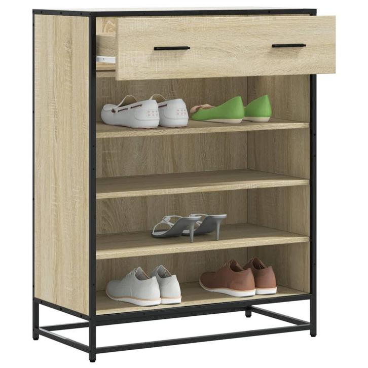 vidaXL Schoenenkast 75x38x97,5 cm bewerkt hout en metaal, Huis en Inrichting, Kasten | Schoenenrekken, Nieuw, Verzenden
