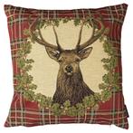 gobelin kussen tartan hert 45x45cm, Verzenden, Nieuw