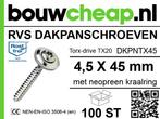 RVS Dakpanschroeven TX20 4,5 x 45mm, Verzenden, Nieuw