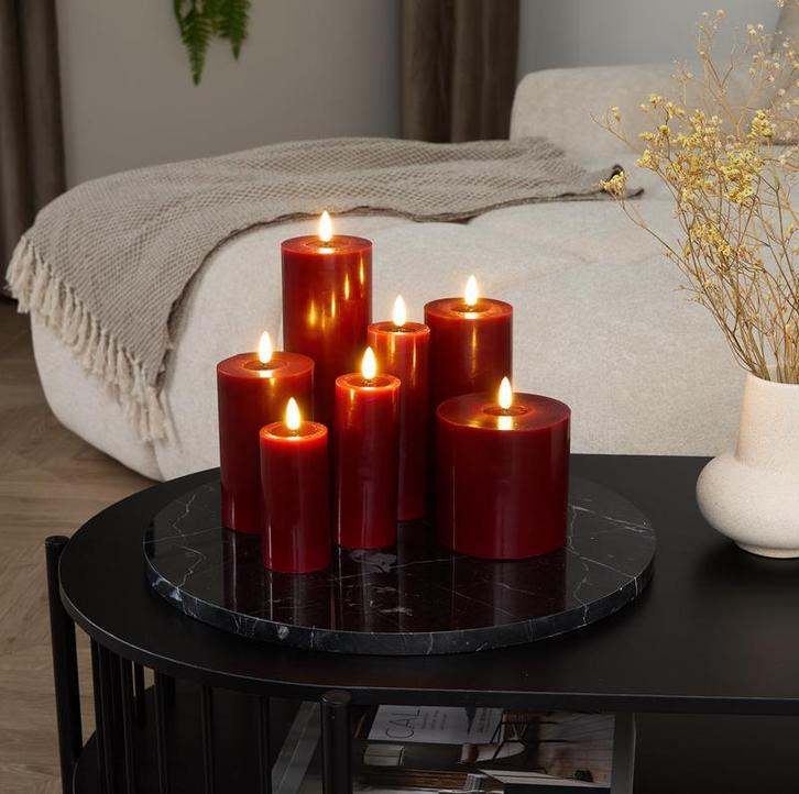 Luxe set ledkaarsen 7-delig - rood - Met timer en, Huis en Inrichting, Woonaccessoires | Kandelaars en Kaarsen, Rood, Nieuw, Verzenden