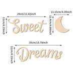 Houten wand tekst decoratie Sweet Dreams, Kinderen en Baby's, Kinderkamer | Inrichting en Decoratie, Verzenden, Nieuw, Wanddecoratie