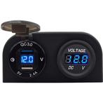 ProRide 12V USB Autolader 2 Poorten Opbouw met Voltmeter -, Verzenden, Nieuw