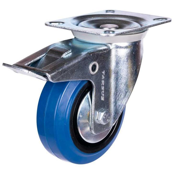 Zwenkwiel heavy + rem 100mm blauw model, Doe-het-zelf en Verbouw, Overige Doe-het-zelf en Verbouw, Nieuw, Verzenden