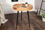 Stevige bijzettafel PURE NATURE 45cm naturel mangohout rond, Huis en Inrichting, Tafels | Sidetables, Ophalen of Verzenden, Nieuw