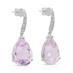 Oorbellen - 18 karaat Witgoud - 18.20ct. tw. Kunziet -, Sieraden, Tassen en Uiterlijk, Nieuw