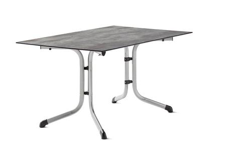 Sieger Boulevard klaptafels staal/polytec Ø85 cm tot 140 cm, Tuin en Terras, Tuintafels, Ophalen of Verzenden