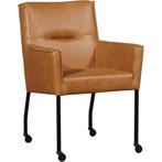 Leren eetkamerstoel Lucky - Vintage Cognac (cognac), Ophalen of Verzenden, Nieuw, Leer, Bohemian, Industrieel, Modern, Scandinavisch