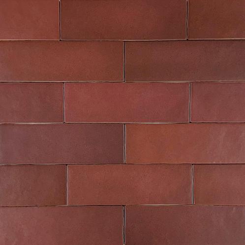 Handvorm wandtegel 6,5x20 bordeau rood random mat, Doe-het-zelf en Verbouw, Tegels, Wandtegels, Nieuw, 10 m² of meer, Keramiek