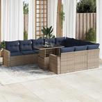 vidaXL 11-delige Loungeset met kussens poly rattan acacia, Tuin en Terras, Tuinsets en Loungesets, Verzenden, Nieuw, Rotan, Loungeset