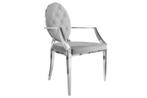 Elegante stoel MODERN BAROK edelgrijs fluweel met, Huis en Inrichting, Stoelen, Nieuw, Ophalen of Verzenden