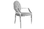 Elegante stoel MODERN BAROK edelgrijs fluweel met, Huis en Inrichting, Stoelen, Ophalen of Verzenden, Nieuw