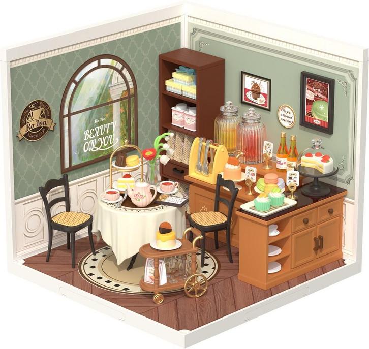 Robotime Super Store Sweet Sips Teas Bouwpakket DIY Knuts..., Hobby en Vrije tijd, Modelbouw | Overige, Nieuw, Verzenden