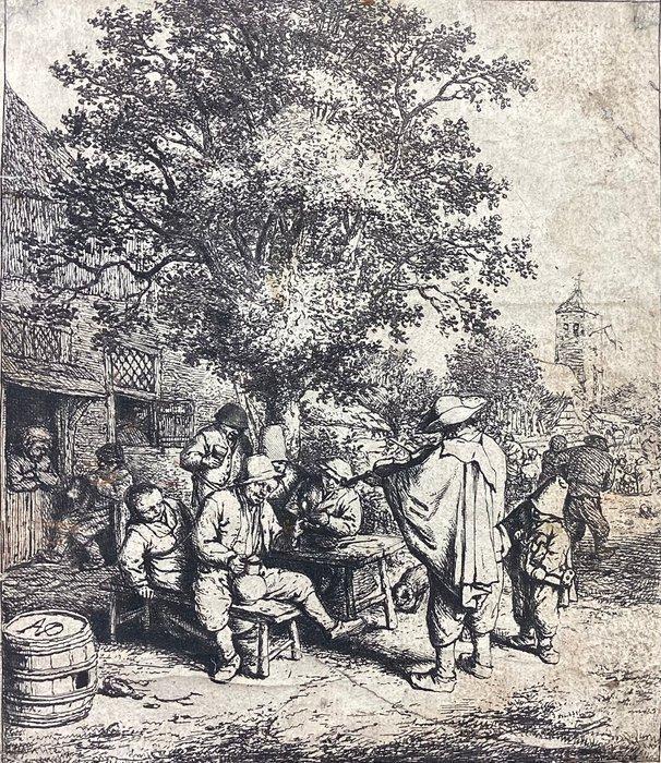 Adriaen Van Ostade (1610-1685) - Il violinista e il, Antiek en Kunst, Antiek | Overige Antiek