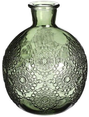 Gekleurd glazen flesje bologna vaasje kandelaar dark groen, Hobby en Vrije tijd, Knutselen, Nieuw, Ophalen of Verzenden