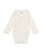 HEMA Newborn meegroei romper rib met bamboe stretch wit, Verzenden, Nieuw