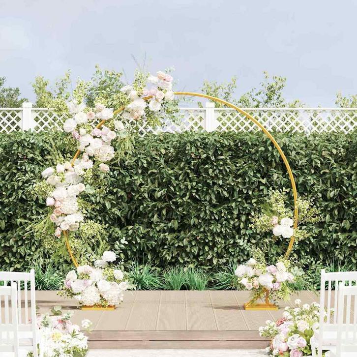 vidaXL Trouwrand Goud 220 x 45 x 200 cm Staal, Tuin en Terras, Palen, Balken en Planken, Nieuw, Verzenden