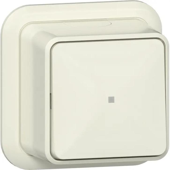 Gira schakelaar 2-polig controleverlichting opbouw creme -, Doe-het-zelf en Verbouw, Elektra en Kabels, Ophalen of Verzenden