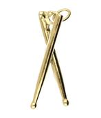 Gouden Drumstokken grof ketting hanger, Verzenden, Nieuw
