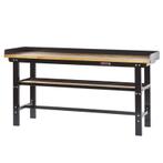 Werkbank 200 cm met hardhouten blad en opzetrand - zwart, Doe-het-zelf en Verbouw, Ophalen of Verzenden, Nieuw