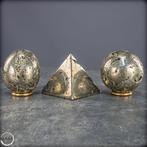 Exclusief pyriet-set – Ei, bol en piramide van massief