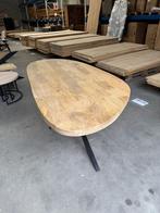 Mangohouten eettafel, organisch + spinpoot (A-keuze), Huis en Inrichting, Tafels | Eettafels, Nieuw, Overige houtsoorten