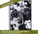 Coco Maison Bloemen Olifant schilderij 100x68cm - Wit/grijs, Ophalen of Verzenden, Nieuw, Overige materialen