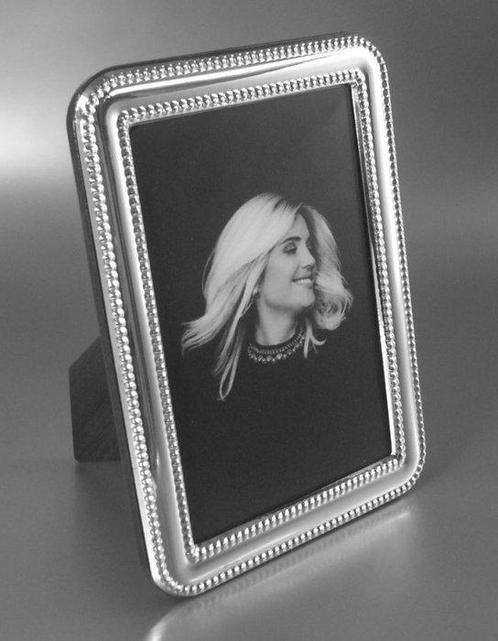 Fotolijst - Fotolijst met parelranddecor 12,8 x 17,6 cm, Antiek en Kunst, Antiek | Goud en Zilver