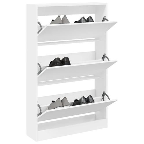 vidaXL Schoenenkast 80x21x125,5 cm bewerkt hout wit, Huis en Inrichting, Kasten | Schoenenrekken, Nieuw, Verzenden