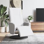 vidaXL Fauteuil verstelbaar met voetensteun kunstleer wit, Verzenden, Nieuw