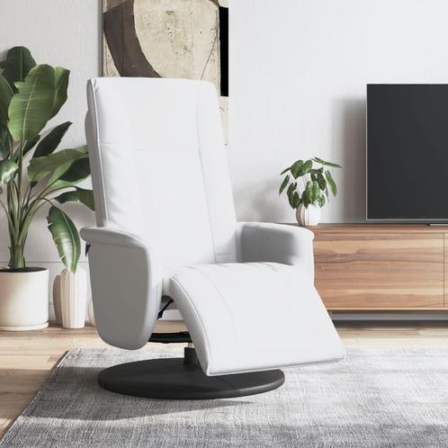 vidaXL Fauteuil verstelbaar met voetensteun kunstleer wit, Huis en Inrichting, Fauteuils, Nieuw, Verzenden