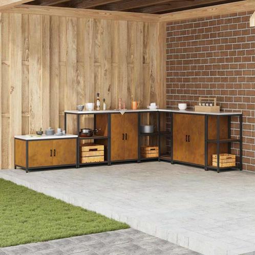 vidaXL Keukenopslag Kast met lade met plank Roestig Verweerd, Huis en Inrichting, Keuken | Keukenelementen, Bruin, Nieuw, Verzenden