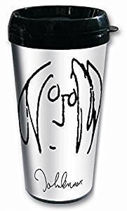 Koffiemok - - John Lennon (Self Portrait) Travel Mug - Be..., Verzamelen, Muziek, Artiesten en Beroemdheden, Zo goed als nieuw