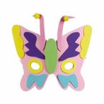 Roze kindermasker in de vorm van een vlinder 18cm - Dieren.., Ophalen of Verzenden, Nieuw