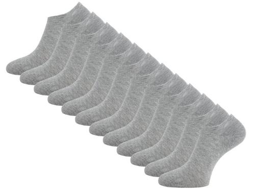 12 paar Katoenen sneakersokken - Naadloos - Grijs, Kleding | Heren, Sokken en Kousen, Verzenden