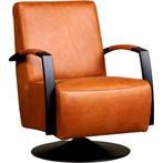 Leren draaifauteuil Mood - Vintage Cognac (cognac) -, Huis en Inrichting, Fauteuils, Nieuw, Ophalen of Verzenden, 50 tot 75 cm