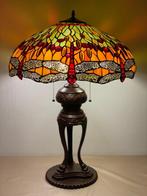XXL Tiffany stijl tafellamp Studio KING OF DRAGONFLY lamp, Antiek en Kunst, Kunst | Designobjecten