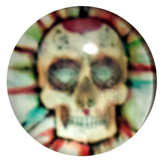 Fako Bijoux - Click Button - Glas - Schedel Multi, Sieraden, Tassen en Uiterlijk, Armbanden, Verzenden