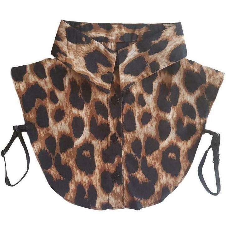 Los blouse kraagje met panterprint - RUIM ASSORTIMENT, Kleding | Dames, Blouses en Tunieken, Bruin, Nieuw, Maat 38/40 (M), Verzenden