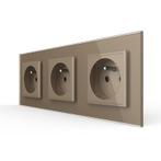 Livolo | Goud | SR+SR+SR | French | Wandcontactdoos, Ophalen of Verzenden, Nieuw
