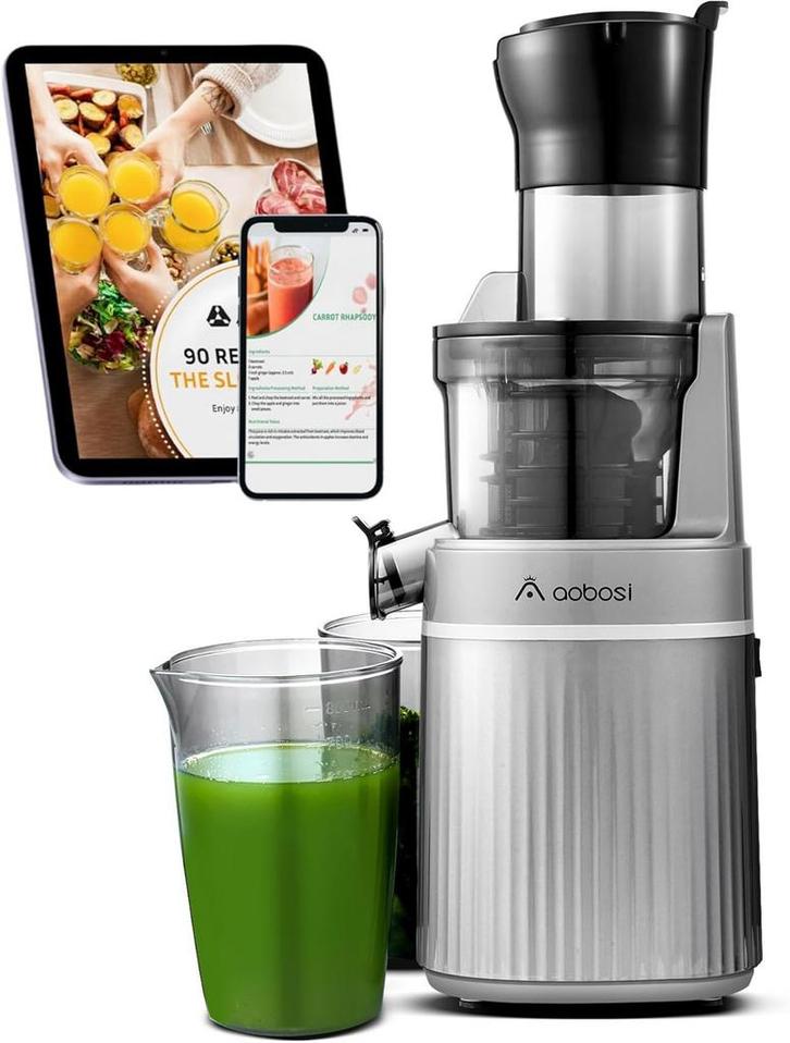 Slowjuicer - Sapcentrifuge - Groenten en fruit - Grijs - AOB, Huis en Inrichting, Woonaccessoires | Overige, Nieuw, Verzenden