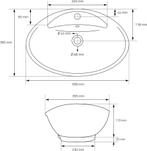 Wastafel - Keramiek - 59x20,5x39,5 cm - Wit - ML-Design, Verzenden, Nieuw