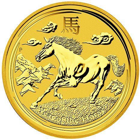Gouden Lunar II - 1/20 oz 2014 Year of the Horse, Postzegels en Munten, Munten | Oceanië, Losse munt, Goud, Verzenden