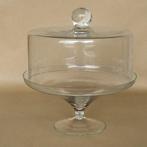 Taartschaal - Glazen taartschaal op voet met stolp - Glas